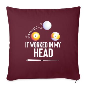 Drôle billard billard jeu de table - Housse de coussin décorative 45 x 45 cm - bordeaux - Devant