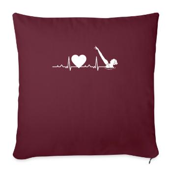 Rythme cardiaque Fréquence cardiaque Synchrone - Housse de coussin décorative 45 x 45 cm - bordeaux - Devant