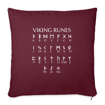 Viking Runes Wikinger Runen Schriftart - Sofakissenbezug 45 x 45 cm - Burgunderrot - Vorne