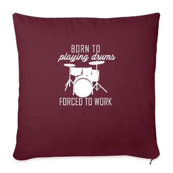 Batteur batteur Drummer Batteries jouer de la batterie de band - Housse de coussin décorative 45 x 45 cm - bordeaux - Devant