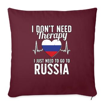 Russia flag I Russian Souvenirs - Housse de coussin décorative 45 x 45 cm - bordeaux - Devant