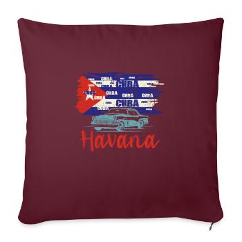 Cuba Hanvana - Housse de coussin décorative 45 x 45 cm - bordeaux - Devant