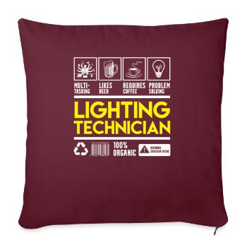 Techniciens de lumière - Housse de coussin décorative 45 x 45 cm - bordeaux - Devant
