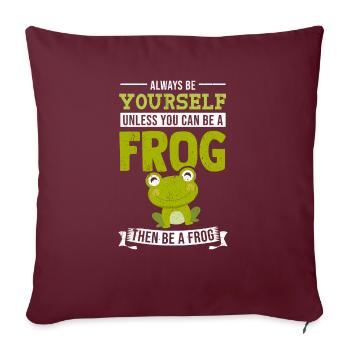 Grenouille cadeau prince Lurch fresque conte de fées - Housse de coussin décorative 45 x 45 cm - bordeaux - Devant