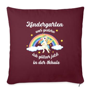 Kindergarten Schule Einschulung Jungs outfit - Sofakissenbezug 45 x 45 cm - Burgunderrot - Vorne