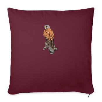 Fauconnier de la tour I de l’oiseau de proie chasse au croquant motif pour fauconnier - Housse de coussin décorative 45 x 45 cm - bordeaux - Devant