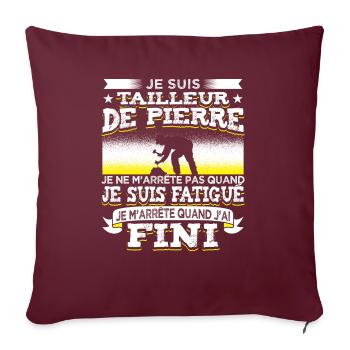 Tailleur de Pierre - Housse de coussin décorative 45 x 45 cm - bordeaux - Devant