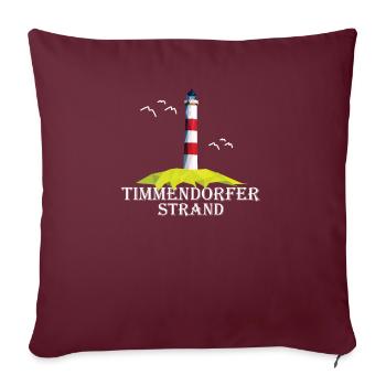 Timmendorfer Strand Ostsee Urlaub Souvenir - Sofakissenbezug 45 x 45 cm - Burgunderrot - Vorne