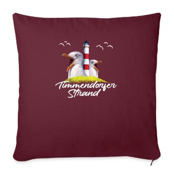 Timmendorfer Strand Ostsee Urlaub Souvenir - Sofakissenbezug 45 x 45 cm - Burgunderrot - Vorne