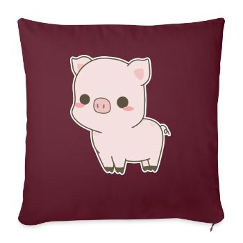 Sweet pig - Sofa pillowcase 17,3'' x 17,3'' (45 x 45 cm) - burgundy - Front