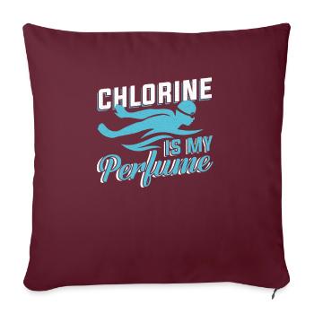 Nageur Swim Coach Le chlore est mon parfum - Housse de coussin décorative 45 x 45 cm - bordeaux - Devant