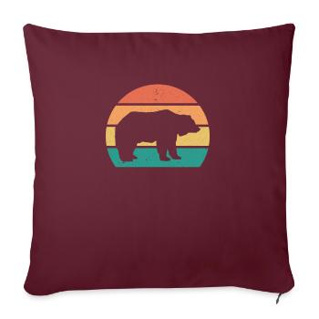 Ours rétro ours Vintage - Housse de coussin décorative 45 x 45 cm - bordeaux - Devant