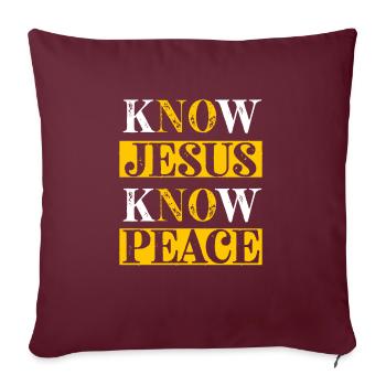 Jésus Bible-Écriture chrétienne Reconnaître Jésus - Housse de coussin décorative 45 x 45 cm - bordeaux - Devant