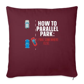 Comment se garer en parallèle ailleurs en voiture - Housse de coussin décorative 45 x 45 cm - bordeaux - Devant