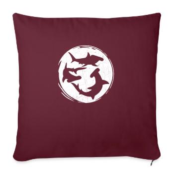 Tête de marteau - Housse de coussin décorative 45 x 45 cm - bordeaux - Devant