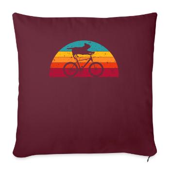 Vélo Cat Rider Cycliste Vélo Biker Vélo VTT - Housse de coussin décorative 45 x 45 cm - bordeaux - Devant