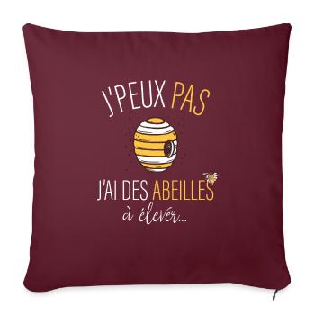 jpeux pas j ai des abeilles à élever - Housse de coussin décorative 45 x 45 cm - bordeaux - Devant