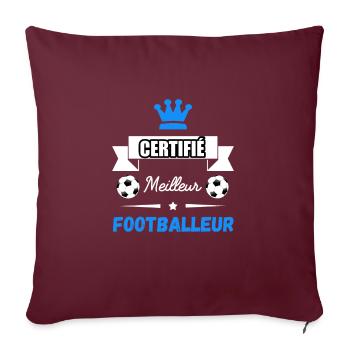 certifié meilleur footballeur - Housse de coussin décorative 45 x 45 cm - bordeaux - Devant