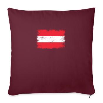 Drapeau de l’Autriche - Housse de coussin décorative 45 x 45 cm - bordeaux - Devant