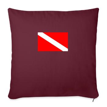Drapeau de plongeur Pavillon de plongée Cadeau de plongeur - Housse de coussin décorative 45 x 45 cm - bordeaux - Devant