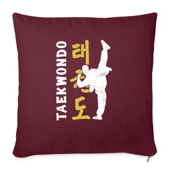 Taekwondo Tritt Kampfkunst Kampfsport Geschenkidee - Sofakissenbezug 45 x 45 cm - Burgunderrot - Vorne