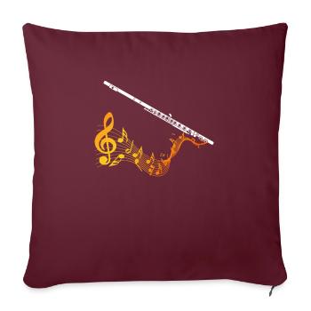 Flûte Cadeau Partition De Musique Clef - Housse de coussin décorative 45 x 45 cm - bordeaux - Devant