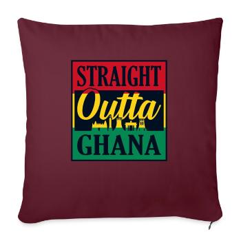 Ghana - Housse de coussin décorative 45 x 45 cm - bordeaux - Devant