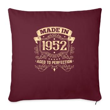 Anniversaire 1952 Fabriqué en 1952 - Housse de coussin décorative 45 x 45 cm - bordeaux - Devant