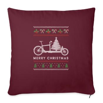 Lastenfahrrad Ugly Christmas Sweater - Sofakissenbezug 45 x 45 cm - Burgunderrot - Vorne