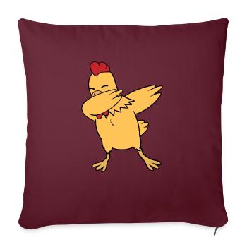 Poulet - Housse de coussin décorative 45 x 45 cm - bordeaux - Devant