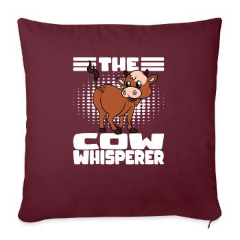 Les fesses de vache Le chuchoteur de vache - Housse de coussin décorative 45 x 45 cm - bordeaux - Devant
