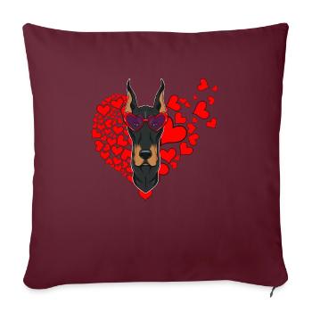 Doberman Lover I Dog Lover I Doberman - Housse de coussin décorative 45 x 45 cm - bordeaux - Devant