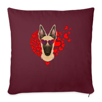 Malinois Lover I Dog Lover I Malinois - Housse de coussin décorative 45 x 45 cm - bordeaux - Devant