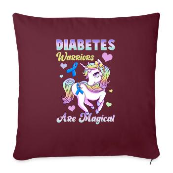 Diabetes Warriors Are Magical Cute Unicorn - Sofa pillowcase 17,3'' x 17,3'' (45 x 45 cm) - burgundy - Front