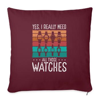 Montre Collector Vintage Watch Box Watch Collection - Housse de coussin décorative 45 x 45 cm - bordeaux - Devant