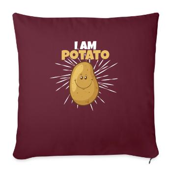 Humour végétal I Mème de pommes de terre I Amateur de pommes de terre I - Housse de coussin décorative 45 x 45 cm - bordeaux - Devant