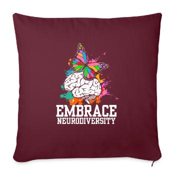 Autism Awareness I ADHD I ASD I Embrace - Sofakissenbezug 45 x 45 cm - Burgunderrot - Vorne