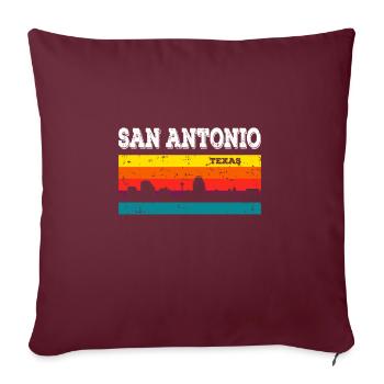 San Antonio Texas - Sofakissenbezug 45 x 45 cm - Burgunderrot - Vorne