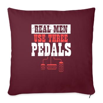 Transmission manuelle Voiture I Les vrais hommes en utilisent trois - Housse de coussin décorative 45 x 45 cm - bordeaux - Devant