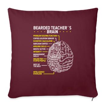 Bearded Teacher Math Teacher with Beard Teaching - Sofakissenbezug 45 x 45 cm - Burgunderrot - Vorne