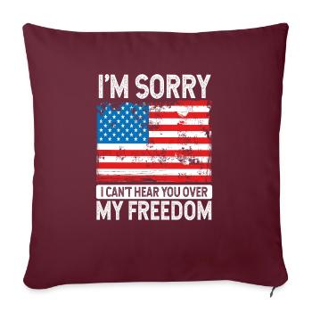 4th of July Ribbon American Flag 4th of July Men - Sofakissenbezug 45 x 45 cm - Burgunderrot - Vorne