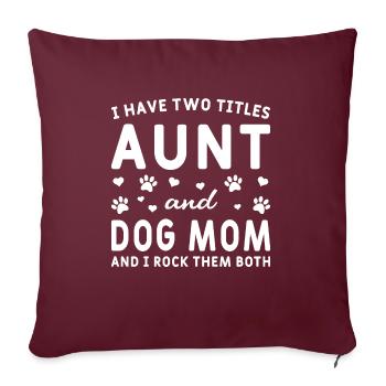 Chiens Maman Chien amoureux tante chien motif - Housse de coussin décorative 45 x 45 cm - bordeaux - Devant