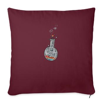 Chimie I Tube à essai Microscope de laboratoire - Housse de coussin décorative 45 x 45 cm - bordeaux - Devant