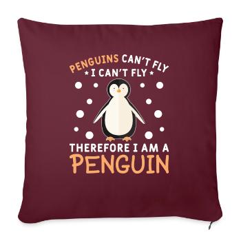 Pingouin Pingouin Pingouin Amateurs de Pingouins - Housse de coussin décorative 45 x 45 cm - bordeaux - Devant