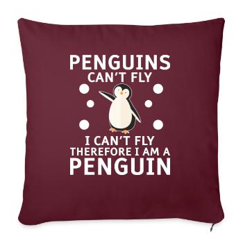 Pingouin Pingouin Pingouin Amateurs de Pingouins - Housse de coussin décorative 45 x 45 cm - bordeaux - Devant