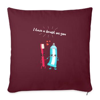 Brosse à dents et dentifrice Paire Cadeau pour les dentistes - Housse de coussin décorative 45 x 45 cm - bordeaux - Devant