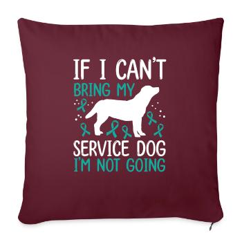 PTSD Support Dog Training Support Animal PTSD Dog - Sofakissenbezug 45 x 45 cm - Burgunderrot - Vorne