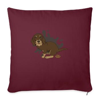 Piles de teckels à poil rugueux - Housse de coussin décorative 45 x 45 cm - bordeaux - Devant