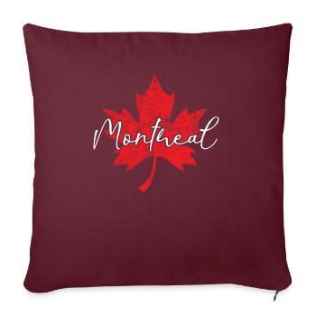 Montréal Canada Rouge Blanc Trèfle - Housse de coussin décorative 45 x 45 cm - bordeaux - Devant