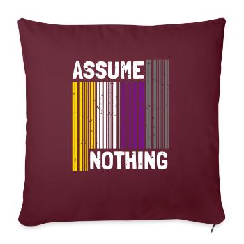 Non binaire I LGBT Pride I Flag Code à barres je suppose - Housse de coussin décorative 45 x 45 cm - bordeaux - Devant